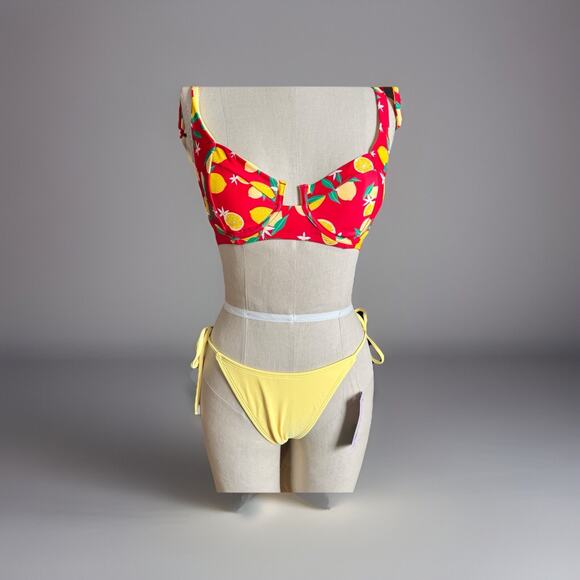 wild fable Other - Yellow And Red Lemon Bikini ,With Tie Detail Size Small